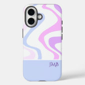 Pink Purple Blue Abstract Personalized Name Case-Mate iPhone Case (Achterkant)
