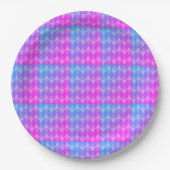 Pink, Purple, Blue Diamond Pattern Papieren Bordje (Voorkant)