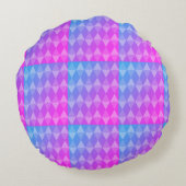 Pink, Purple, Blue Diamond Pattern Rond Kussen (Achterkant)