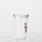 Pink Purple Blush Flowers Heart Love Cat Acryl Drinkbeker (Rechts)