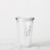 Pink Purple Blush Flowers Heart Love Cat Acryl Drinkbeker (Achterkant)