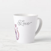 Pink Purple Blush Flowers Heart Love Cat Latte Mok (Rechterhoek)