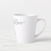 Pink Purple Blush Flowers Heart Love Cat Latte Mok (Rechts)