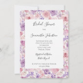 Pink Purple Blush Flowers Hearts Bridal Shower Kaart (Voorkant)