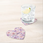 Pink Purple Blush Flowers Hearts Bridal Shower Kartonnen Onderzetters (Insitu)