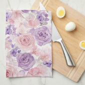 Pink Purple Blush Flowers Hearts   Theedoek (Quarter Fold)