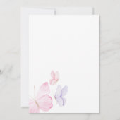 Pink & Purple Butterflies Baby Shower Kaart (Achterkant)