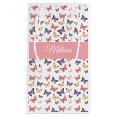 Pink Purple Butterflies Custom Name Klein Cadeauzakje (Voorkant)