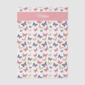 Pink Purple Butterflies Custom Name Tissuepapier (Voorkant)