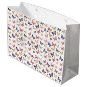 Pink Purple Butterflies Groot Cadeauzakje (Achterkant Gekanteld)