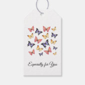 Pink Purple Butterflies Modern Script Cadeaulabel (Voorkant)
