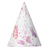 Pink Purple Butterfly Birthday Feesthoedjes (Achterkant)