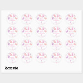 Pink Purple Butterfly Birthday  Ronde Sticker (Vel)