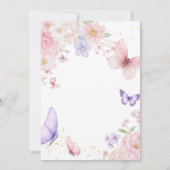 Pink Purple Butterfly Love In Bloom Bridal Shower Kaart (Achterkant)