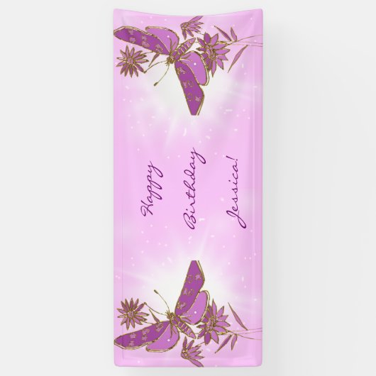Pink Purple Butterfly  Spandoek (Verticaal)
