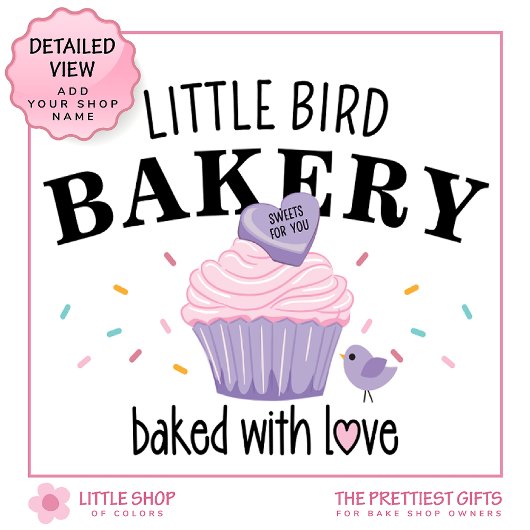 Pink Purple Cupcake Customizable Bakery T-shirt