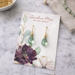 Pink Purple Floral Gold Jewelry Display Card Visitekaartje