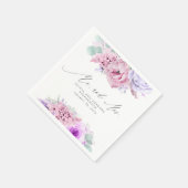Pink Purple Flowers Elegante Botanische Mr en Mrs Servet (Hoek)