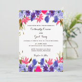 Pink Purple Flowers Weddenschap Kaart (Staand voorkant)