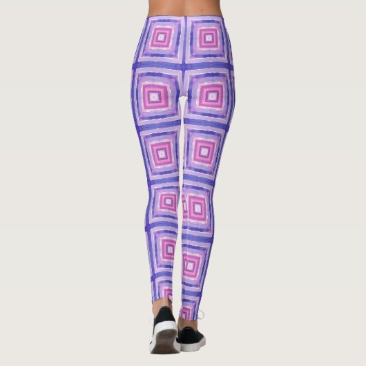 Pink & Purple Geometric Square Leggings (Achterkant)