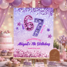 Pink Purple Glitter 67 Birthday Party
