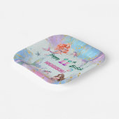 Pink Purple Glitter Mermaids 11th Birthday Party Papieren Bordje (Gebogen)