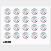 Pink Purple Glitter Mermaids 12th Birthday Party Ronde Sticker (Vel)