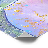 Pink Purple Glitter Mermaids 3rd Birthday Welcome Poster (Hoek)