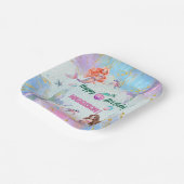 Pink Purple Glitter Mermaids 6th Birthday Party Papieren Bordje (Gebogen)