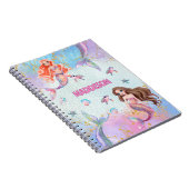 Pink Purple Glitter Mermaids Add Name Notitieboek (Rechterzijde)