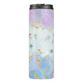 Pink Purple Glitter Mermaids Add Name Thermosbeker (Achterkant)