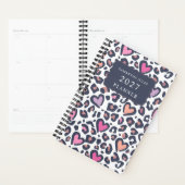 Pink Purple Heart Leopard Valentines Day Pattern Planner (Display)