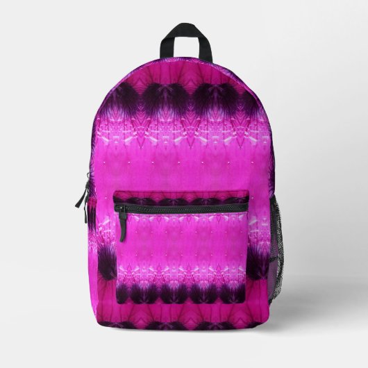 Pink & Purple Ikat Bedrukte Rugzak (Voorkant)