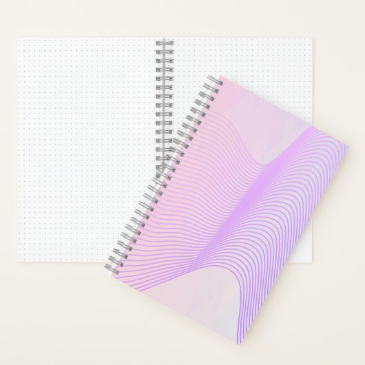 Pink & Purple Lined Waves Notebook Notitieboek (Binnen)