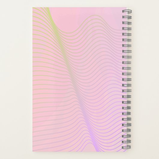 Pink & Purple Lined Waves Notebook Notitieboek (Achterkant)