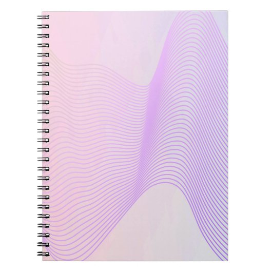 Pink & Purple Lined Waves Notebook Notitieboek (Voorkant)
