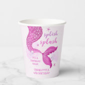 Pink Purple Mermaid Tail Birthday Papieren Bekers (Voorkant)
