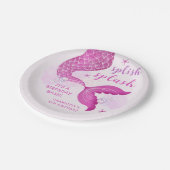Pink Purple Mermaid Tail Birthday Papieren Bordje (Gekanteld)