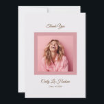 Pink Purple Minimal High School Photo Grad Bedankkaart<br><div class="desc">Part of Grad Collection - Add your custom matching envelope, stickers, and more Announce your graduate’s achievement with simple Pastel Minimal High School Photo Grad Frame on this graduation announcement card. Featuring a modern photo layout and clean typography, this design is perfect for high school graduates celebrating the Class of...</div>