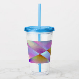 Pink Purple Multicolored abstract pattern editable Acryl Drinkbeker