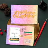 Pink Purple Pattern Christmas Ticket Gift Voucher