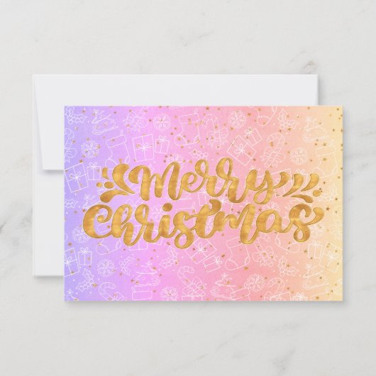 Pink Purple Pattern Christmas Ticket Gift Voucher (Achterkant)