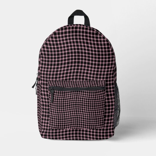 Pink Purple Plaid Checker Seamless Pattern Bedrukte Rugzak (Voorkant)
