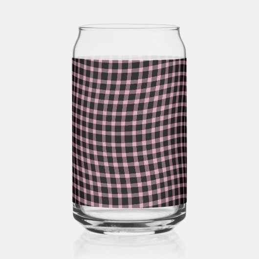 Pink Purple Plaid Checker Seamless Pattern Blikvorm Glas (Achterkant)
