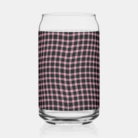 Pink Purple Plaid Checker Seamless Pattern Blikvorm Glas (Rechts)