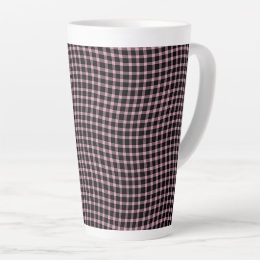 Pink Purple Plaid Checker Seamless Pattern Latte Mok (Rechterhoek)