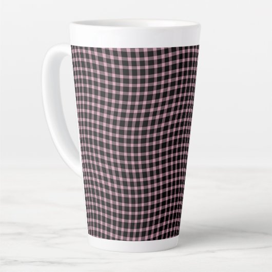 Pink Purple Plaid Checker Seamless Pattern Latte Mok (Linkerhoek)