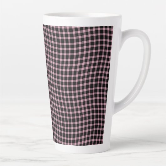 Pink Purple Plaid Checker Seamless Pattern Latte Mok (Rechts)