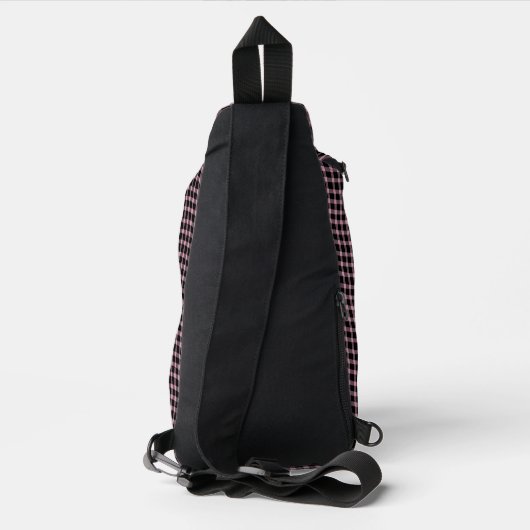 Pink Purple Plaid Checker Seamless Pattern Sling Bag (Achterkant)