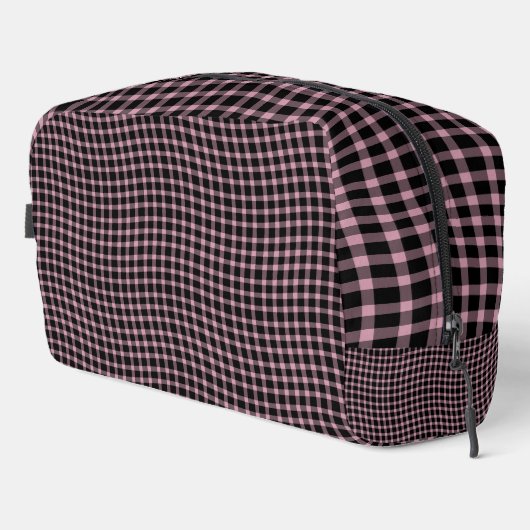 Pink Purple Plaid Checker Seamless Pattern Toiletr Toilettasje (Rechterhoek)